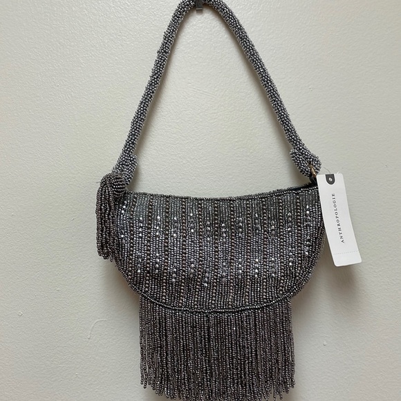 New Anthropologie Mini Half Moon Beaded Shoulder Bag!!🔥🔥🔥 - Picture 5 of 16